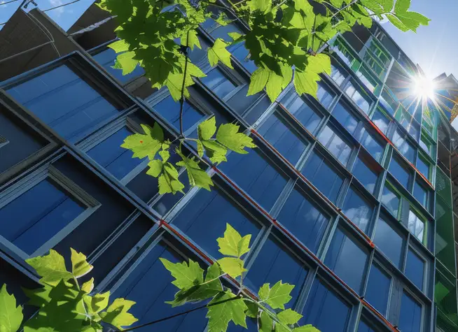Nature growing next to a building