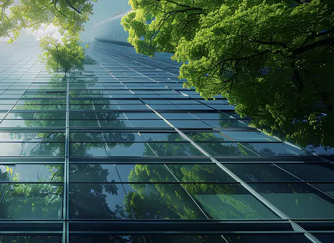 Office building with tree
